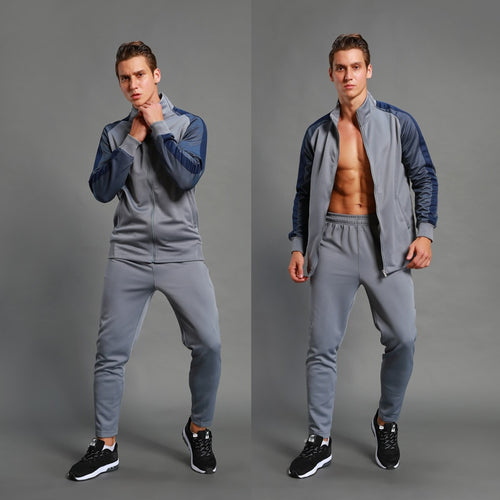 Load image into Gallery viewer, 2Pcs Set Men&#39;s Soccer Sportswear Tracksuit Jacket Football Training Suit Autumn Winter Spring Long Sleeve Zipper Top and Pants
