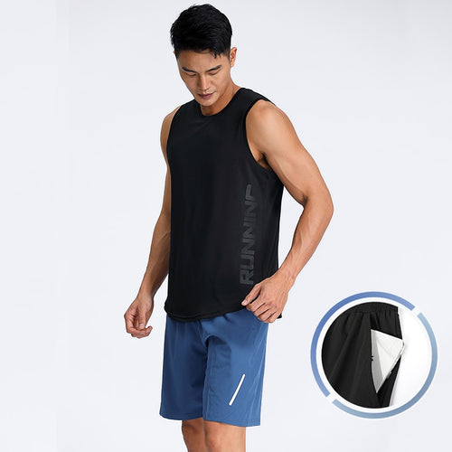 Load image into Gallery viewer, Men&#39;s Sport Running Suits Summer Fitness Sportswear Gym Clothing Sets Sleeveless Vest Shorts 2PCS Jogger Tracksuit
