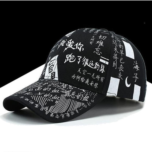 Load image into Gallery viewer, Chinese letters Adjustable Snap-back Hats Women golf caps brand Summer Baseball Cap Graffiti Sun Caps Hip Hop Visor Spring Hat

