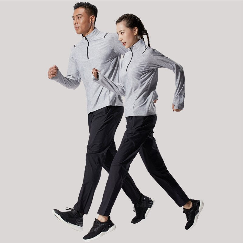 Men Running T-shirt Training Long Sleeve Sport Polo Shirt Top Gym Jogging Workout Sweatshirt High Quality Fitness Sportswear