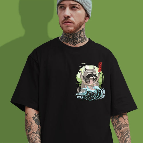 Load image into Gallery viewer, Raccoon T Shirt Normal Short Plaid New Coming O Neck Sweden Tees Design Tops Shirts for Men April FOOL DAY Clothes
