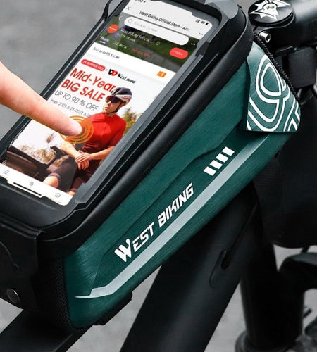 Bicycle Bag 6.0-7.2 Inch Phone Bag Waterproof Front Frame Cycling Bag Sensitive Touch Screen MTB Road Bike Bag
