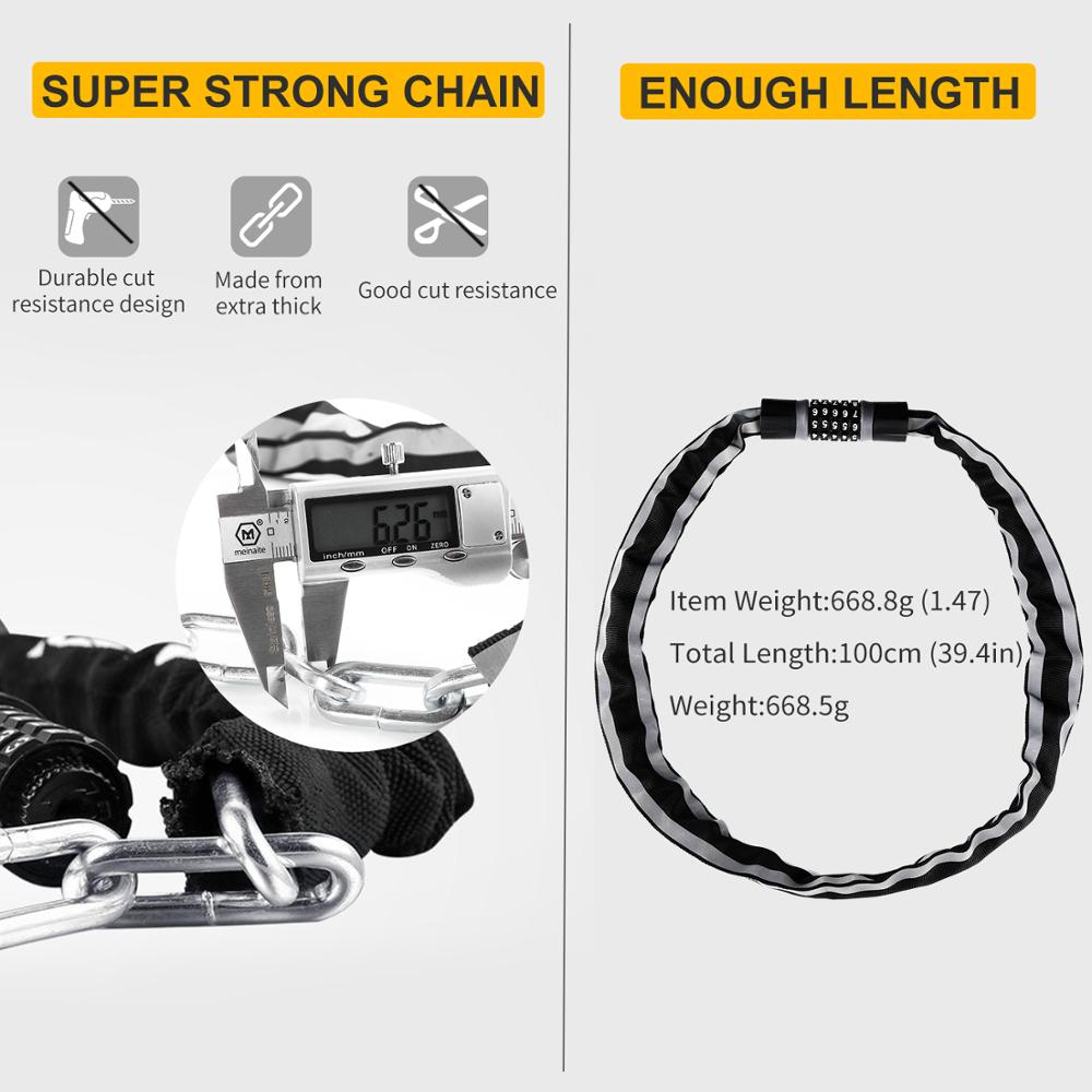 Bicycle Chain Lock 5 Password Digital Bike Lock Security Anti-Theft Motorcycle Cycling MTB Road Bike Accessories