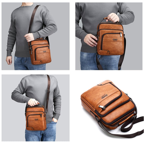 Load image into Gallery viewer, Brand High Quality Business Crossbody Tote Bags Man Leather Bags Male Cow Split Leather Handbag Messenger  For Men
