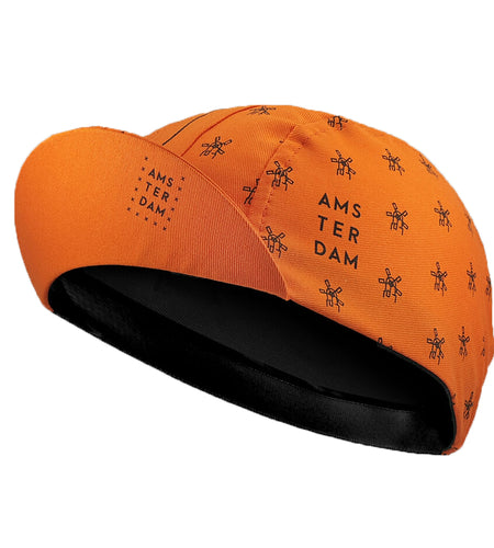Classic Windmill Orange Polyester/Fleece Cycling Cap Road Bike Quick Drying Sports Hats Moisture Wicking Men And Women Wear