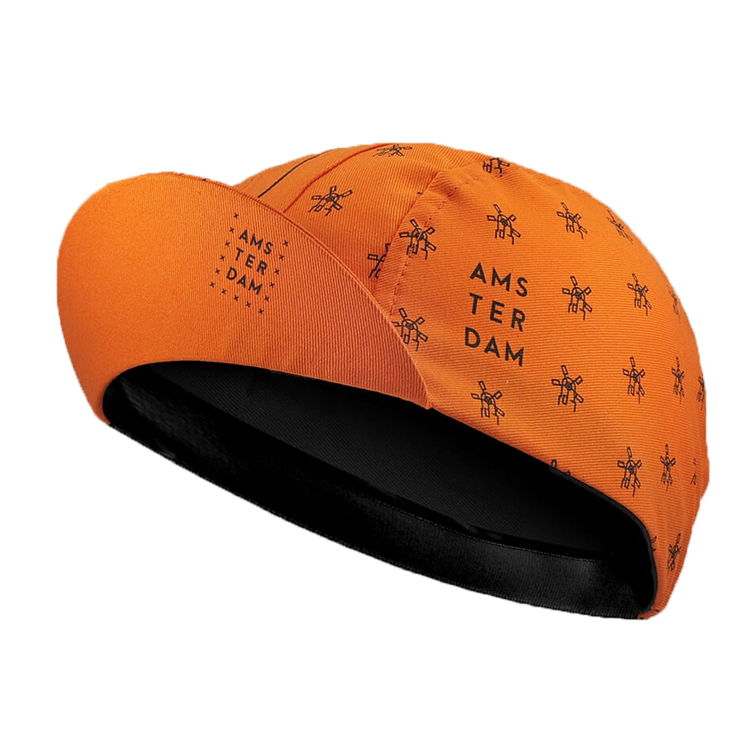 Classic Windmill Orange Polyester/Fleece Cycling Cap Road Bike Quick Drying Sports Hats Moisture Wicking Men And Women Wear