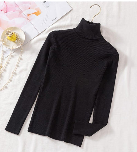 Pullovers Women Turtleneck Sweaters Fashion Spring Long Sleeve Female Jumper Autumn Korean Basic Top Soft Knitted Sweater