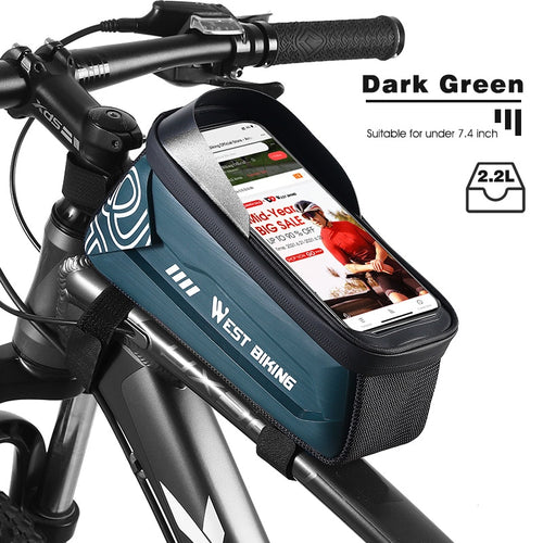 Load image into Gallery viewer, Waterproof Bicycle Bag Touchscreen Phone Case Large Capacity Front Handlebar Cycling Bag MTB Road Bike Accessories
