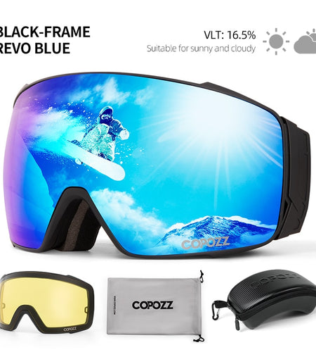 Magnetic Polarized Ski Goggles Double lens Men Women Anti-fog Ski Glasses UV400 Protection Snowboard Skiing Eyewear