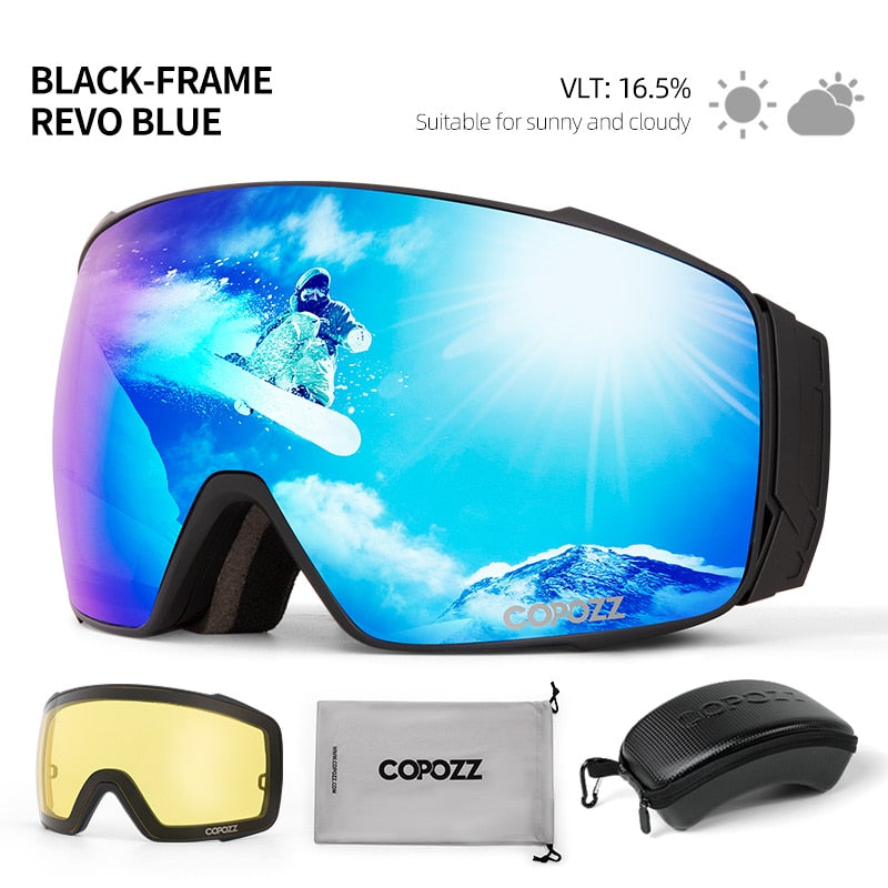 Magnetic Polarized Ski Goggles Double lens Men Women Anti-fog Ski Glasses UV400 Protection Snowboard Skiing Eyewear