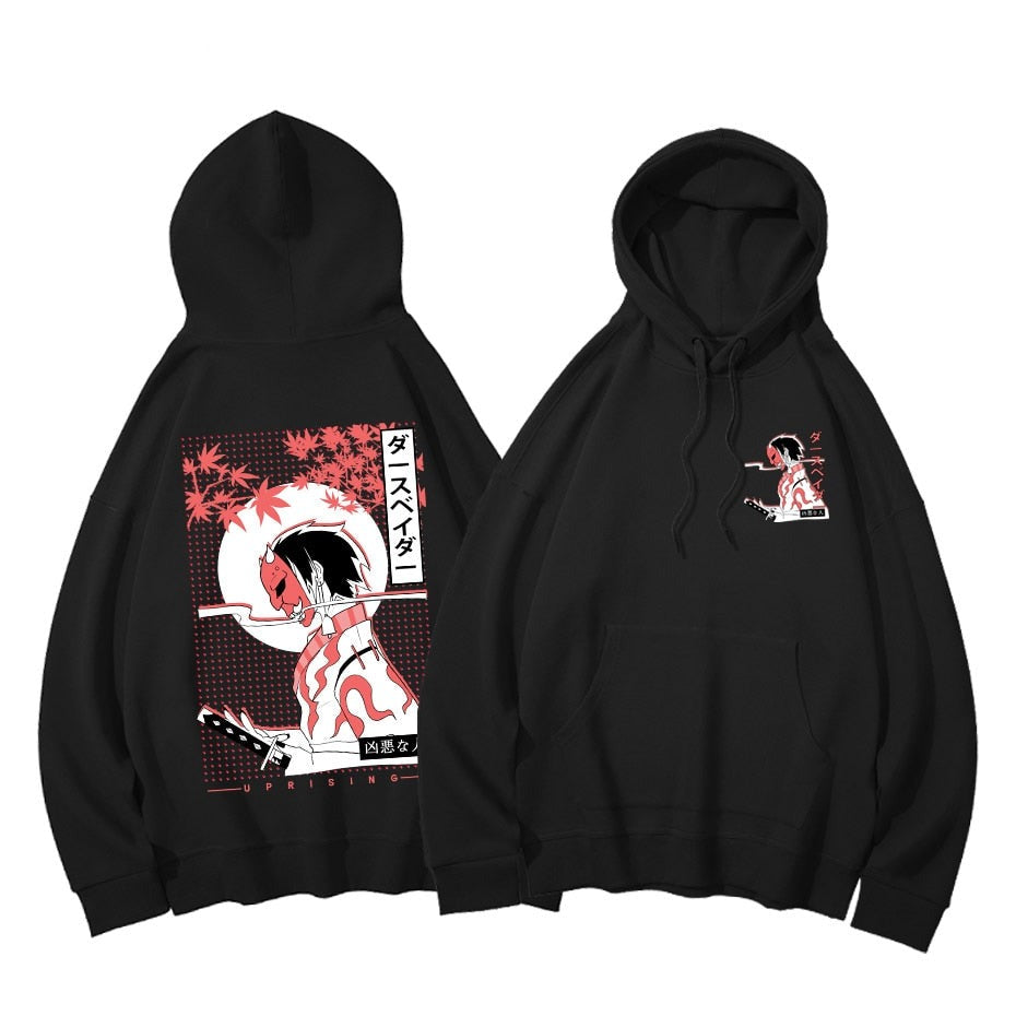 Hoodies, Sweatshirts HipHop Back Printed Hip Hop Men Snake Ghost Harajuku Streetwear Cotton