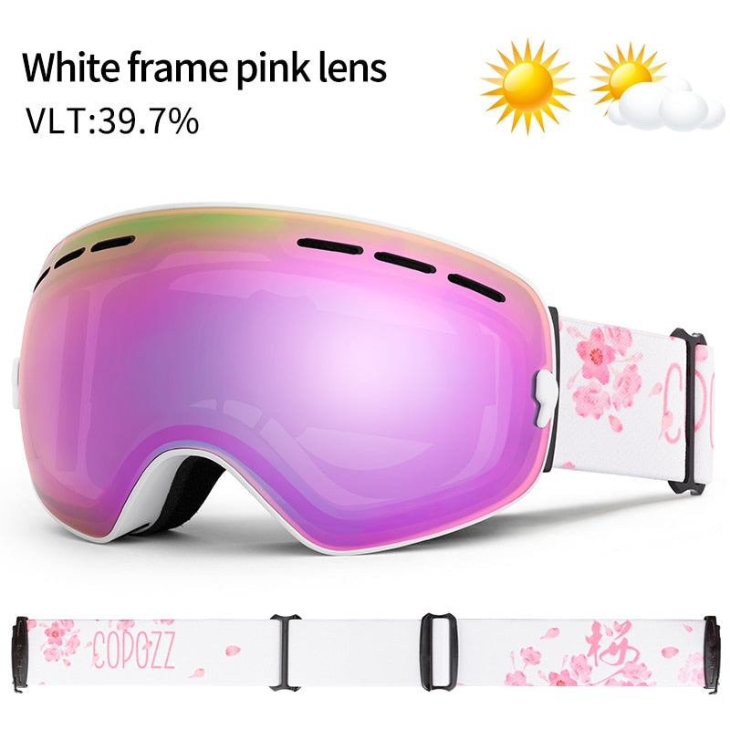 Professional Ski Goggles Double Layers Lens Anti-fog UV400 Big Ski Glasses Skiing Snowboard Men Women Snow Goggles