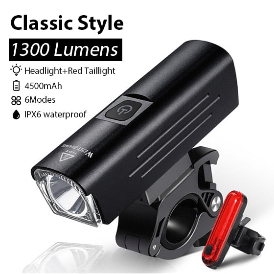 3000 Lumen Bike Light 3 LED 5200mAh USB Rechargeable MTB Front Rear Lamp Waterproof Flashlight With 2 Brackets