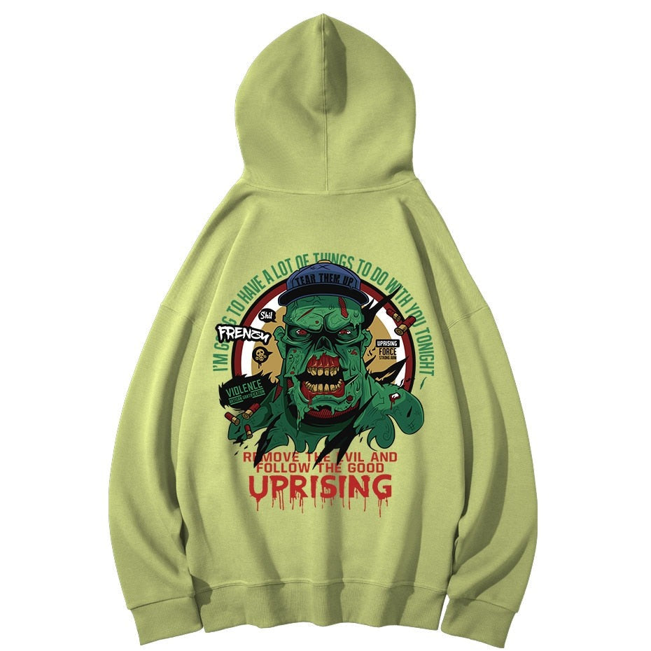 Hoodies, Sweatshirts new Hip-hop street fashion personality tree monster angry long-sleeved summer large size cotton