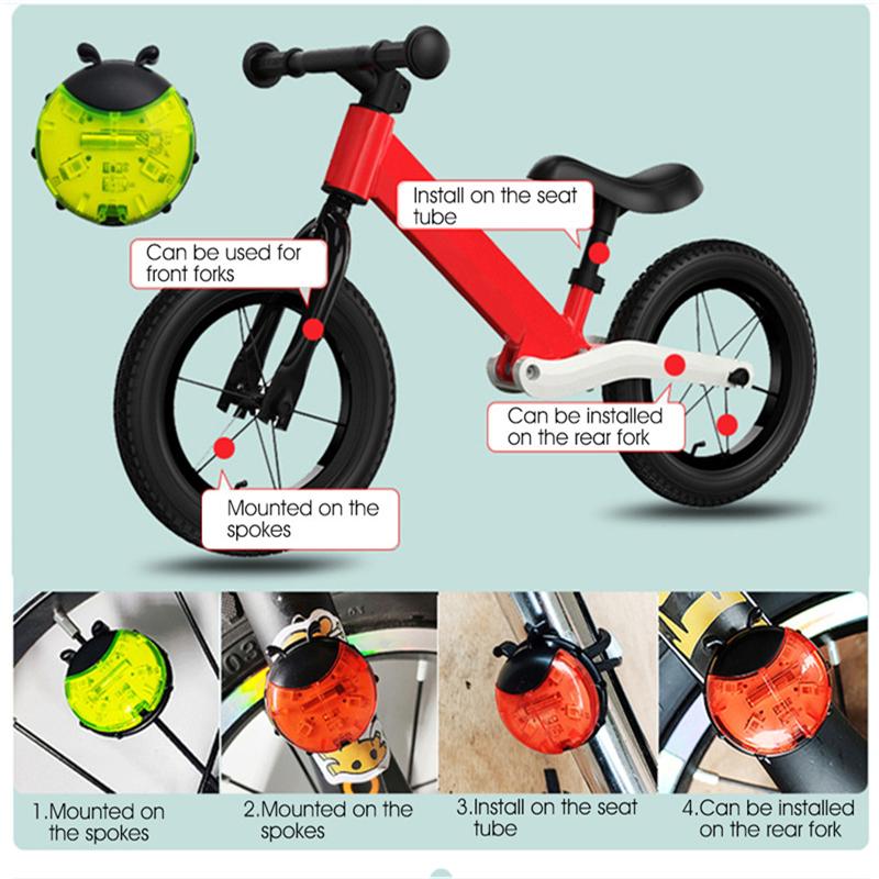 Smart LED Bicycle Wheel Light Bike Front Tail Hub Spoke Lamp Night Safety Warning Kids Balance Bike Cycling Light