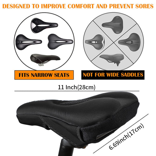 Load image into Gallery viewer, Silicone Gel Bike Saddle Cover Comfort Soft MTB Road Bike Seat Anti-slip Shockproof Cycling Cushion With Rain Cover
