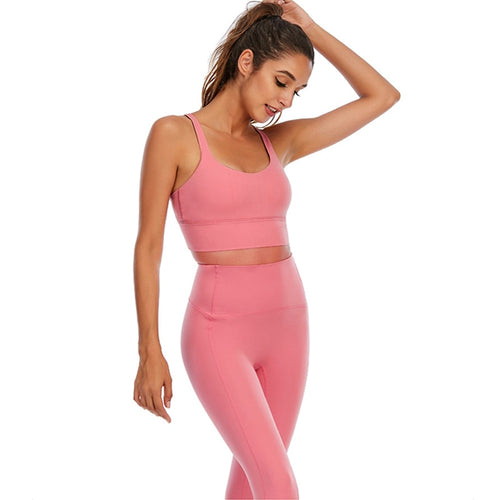 Load image into Gallery viewer, Yoga Leggings High Waist Yoga Pants Women Pink Anti-sweat Fitness Skin Workout Gym Leggings
