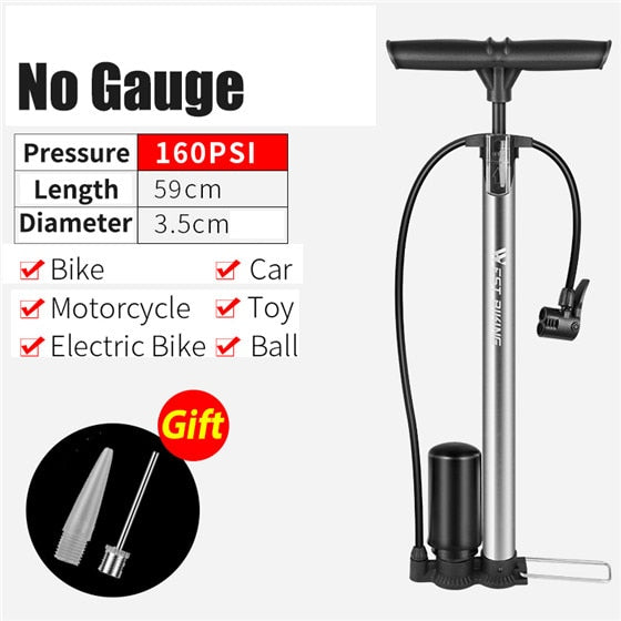 160PSI Bike Floor Pump High Pressure Gauge Air Inflator Cycling Accessories Presta Schrader MTB Road Bicycle Pump