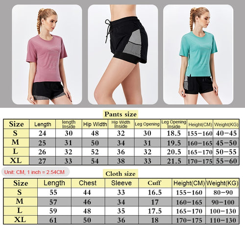 Load image into Gallery viewer, Quick Dry Sports Wear Women Yoga 2 Piece Set Fitness Sports Pants Outdoor Running Top T-shirt Lose Weight Gym Clothes Suits
