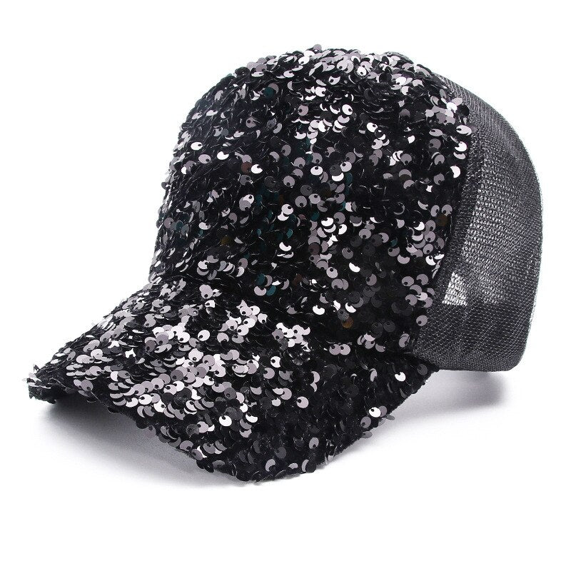 Shiny sequined Unisex Cotton Dad hat Baseball Caps Custom Graffiti Snapback Fashion Sports Hats For Men Women hip hop Cap