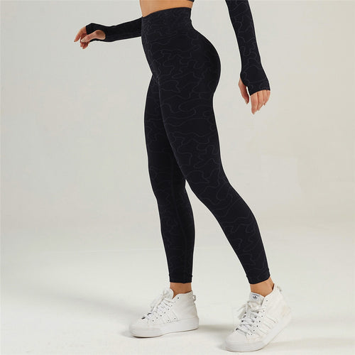 Load image into Gallery viewer, Women Sportswear Seamless Yoga Set Long Sleeve Yoga Tops High Waist Leggings Fitness Workout  Sports Clothes Gym Outfit A068TP
