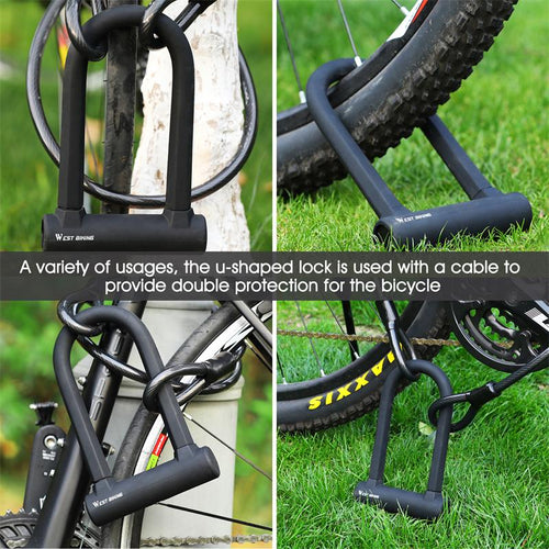 Load image into Gallery viewer, MTB Road Bicycle Lock Anti-theft Bike Cable U Lock With 2 Keys Motorcycle Scooter Security Cycling Accessories
