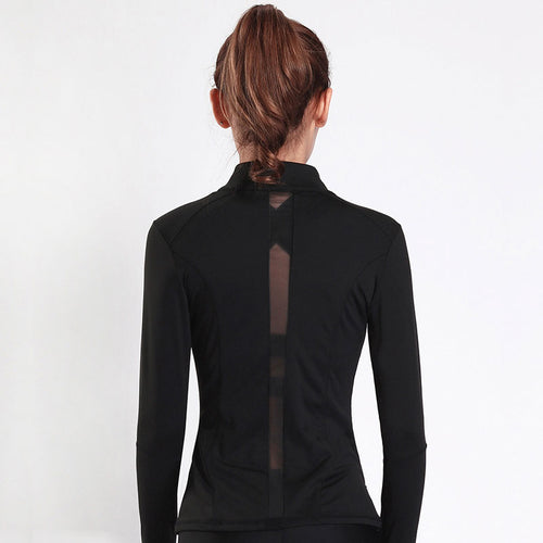Load image into Gallery viewer, Quick Dry Meshed Zipper Long Sleeve Sweatshirt-women fashion &amp; fitness-wanahavit-Black-L-wanahavit
