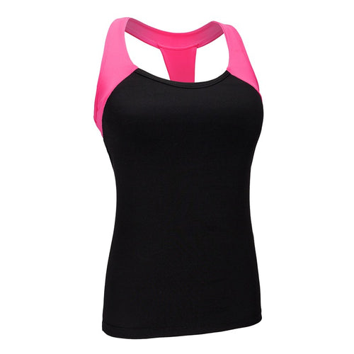 Load image into Gallery viewer, Two Color Accent Padded Yoga Sleeveless Shirt-women fitness-wanahavit-Pink-M-wanahavit

