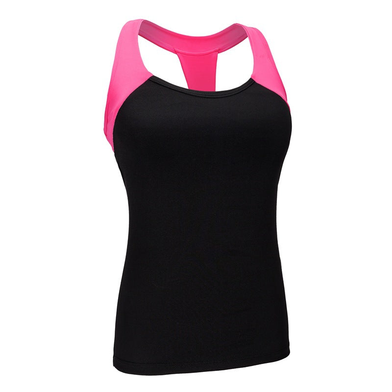 Two Color Accent Padded Yoga Sleeveless Shirt-women fitness-wanahavit-Pink-M-wanahavit