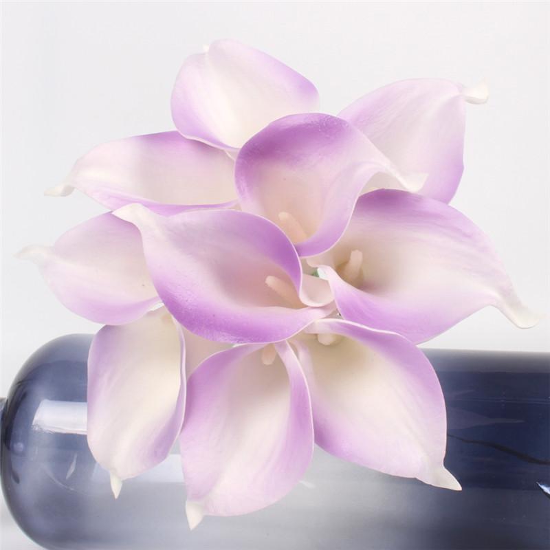 11pcs Artificial Mini Calla Lily Flower-home accent-wanahavit-white light purple-wanahavit
