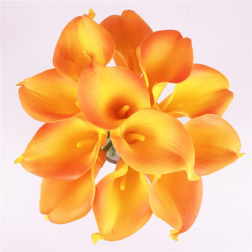 Load image into Gallery viewer, 11pcs Artificial Mini Calla Lily Flower-home accent-wanahavit-orange-wanahavit
