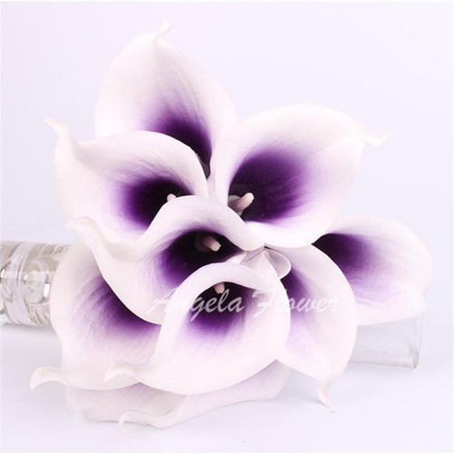 Load image into Gallery viewer, 11pcs Artificial Mini Calla Lily Flower-home accent-wanahavit-purple white-wanahavit
