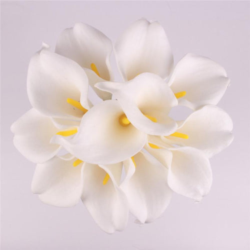 Load image into Gallery viewer, 11pcs Artificial Mini Calla Lily Flower-home accent-wanahavit-white Yellow center-wanahavit
