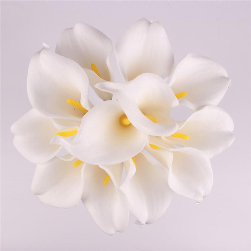 11pcs Artificial Mini Calla Lily Flower-home accent-wanahavit-white Yellow center-wanahavit