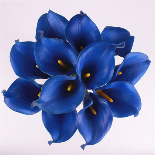 Load image into Gallery viewer, 11pcs Artificial Mini Calla Lily Flower-home accent-wanahavit-deep blue-wanahavit
