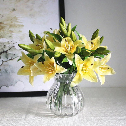 Load image into Gallery viewer, 11pcs Realistic Artificial Lily-home accent-wanahavit-Yellow-wanahavit
