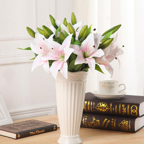 Load image into Gallery viewer, 11pcs Realistic Artificial Lily-home accent-wanahavit-white pink-wanahavit
