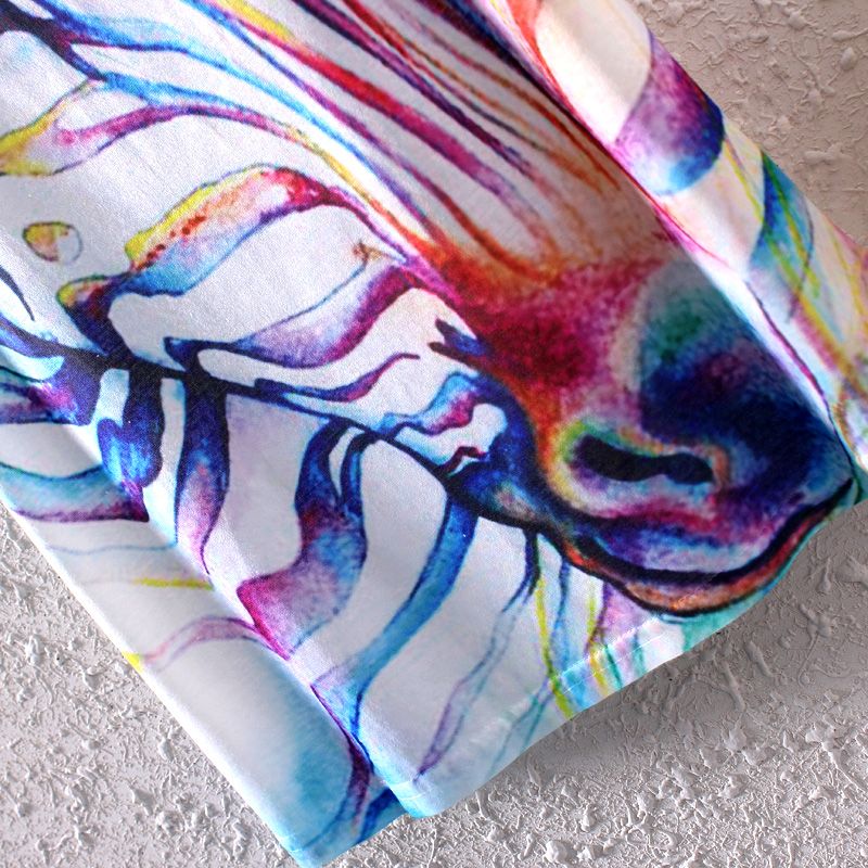 Watercolor Zebra Printed Short Sleeve Tees-women-wanahavit-One Size-wanahavit