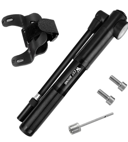 WEST BIKING MTB Road Mini Bicycle Pump 300 Psi High Pressure Cycling Air Pump Tire Inflator Hose Gauge Aluminum Alloy Bike Pump