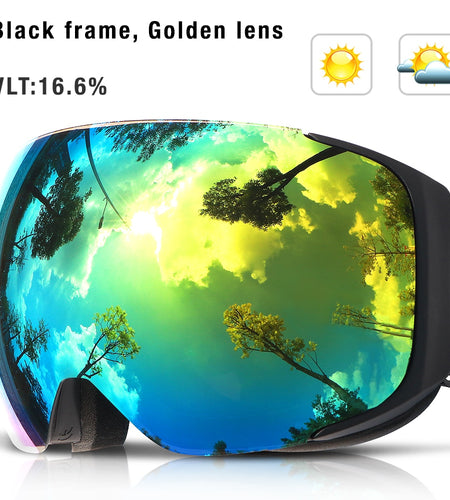 Magnetic Ski Goggles With Case Double Lens Anti-fog Ski Snow Glasses UV400 Skiing Men Women Winter Snowboard 2181