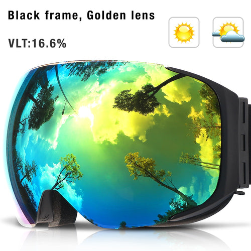 Load image into Gallery viewer, Magnetic Ski Goggles With Case Double Lens Anti-fog Ski Snow Glasses UV400 Skiing Men Women Winter Snowboard 2181
