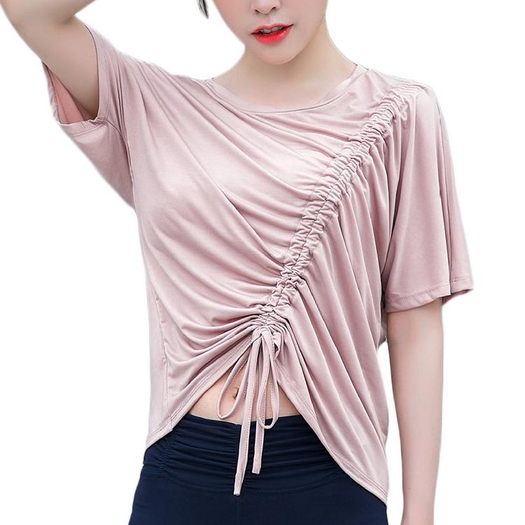 Asymmetrically Laced Loose Shirt-women-wanahavit-Pink-S-wanahavit