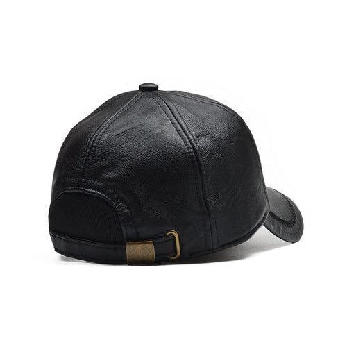 Load image into Gallery viewer, PU Leather Winter Baseball Cap Men Earflaps Casquette Homme Snapback Hat High Quality Gorras Para Hombre Adjustable
