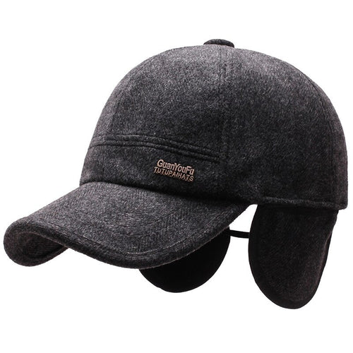 Load image into Gallery viewer, High Quality Winter Men&#39;s Baseball Cap With Ear Flaps Gorra Hombre Snapback Hat Warm Thicken Winter Cap
