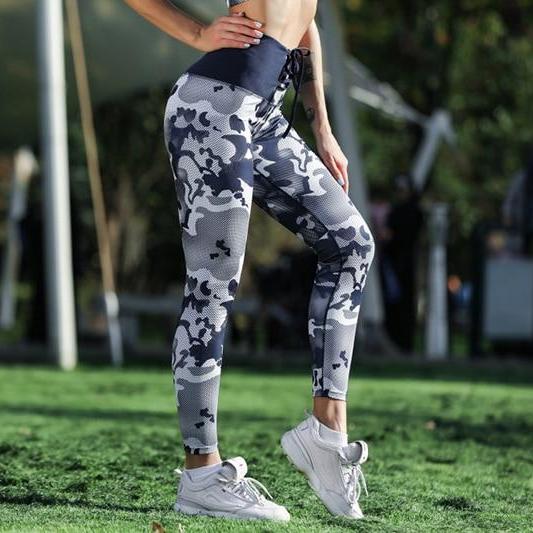 Gray Camouflage High Waist Skinny Legging-women fitness-wanahavit-Camouflage-L-wanahavit