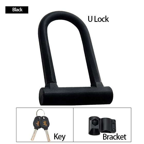 Bicycle U Lock Anti-theft MTB Road Mountain Bike Lock Bicycle Accessories U-Locks Cycling Steel Security Bike Locks