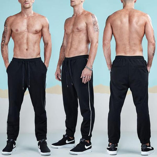 Load image into Gallery viewer, Casual Striped Cotton Jogger Pants-men fashion &amp; fitness-wanahavit-Black-S-wanahavit
