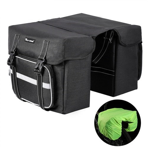 25L Large Capacity Bicycle Rear Seat Bag Rain Cover Outdoor Cycling MTB Road Bike Rear Seat Trunk Double Pannier Bag
