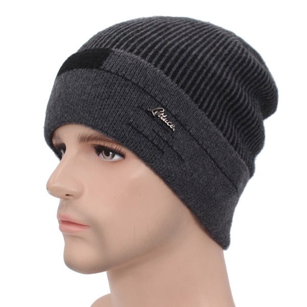 Skullies Beanies Men Scarf Knitted Hat Cap Male Plus Gorras Bonnet Warm Wool Thick Winter Hats For Men Women Beanie Hat