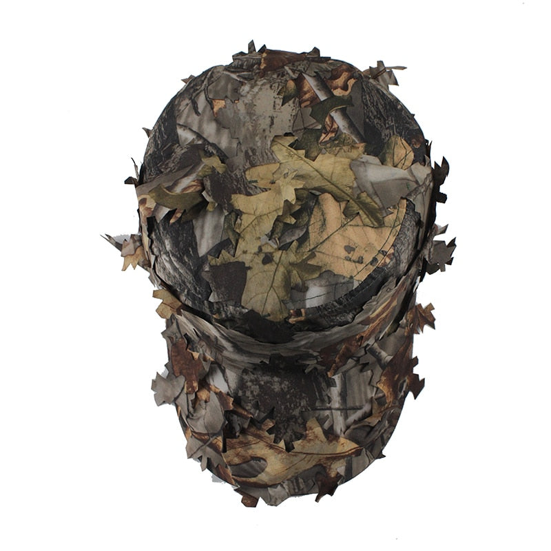 Washed Cotton Camouflage Leaf Military Flat Cap